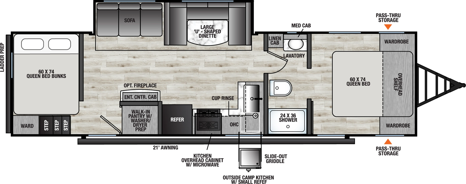 Clipper Travel Trailers 282TQS Floorplan